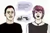 Två personer pratar. Den ena säger: "Jag var bara två poäng från att klara provet! Men nära skjuter ingen hare..." Den andra personen ser förvirrad ut och tänker på en hare och en pistol. Illustration
