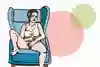 En person smeker sin snippa. Illustration.